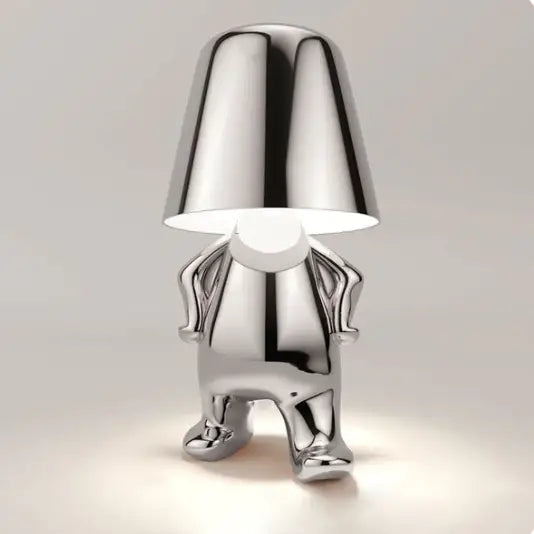 Lampe figurine LED tactile sans fil, rechargeable, doré ou argenté, argenté