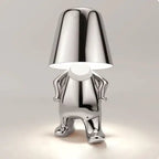 Lampe figurine LED tactile sans fil, rechargeable, doré ou argenté, argenté