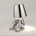 Lampe figurine LED tactile sans fil, rechargeable, doré ou argenté, argenté