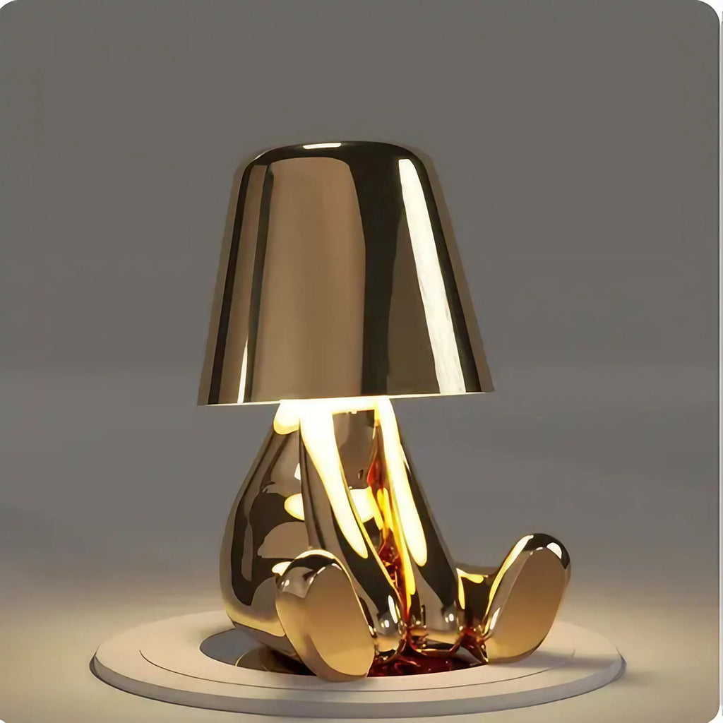 Lampe figurine LED tactile sans fil, rechargeable, doré ou argenté, doré