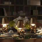 Lampe figurine LED tactile sans fil, rechargeable, doré ou argenté