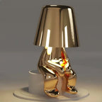 Lampe figurine LED tactile sans fil, rechargeable, doré ou argenté, doré