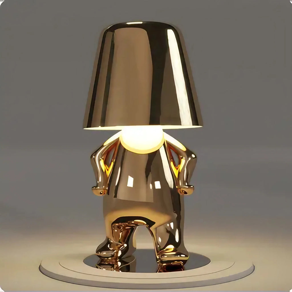 Lampe figurine LED tactile sans fil, rechargeable, doré ou argenté, doré