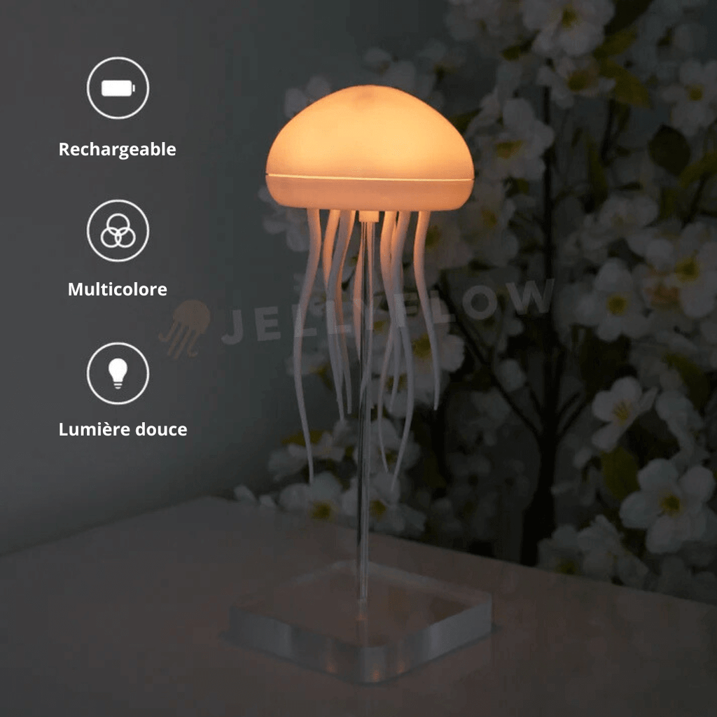 Lampe méduse décorative rechargeable, lumière douce d'ambiance