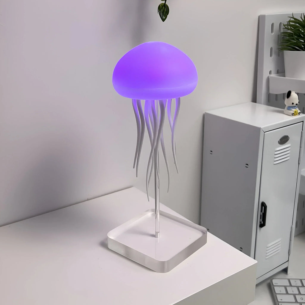 Lampe méduses LED avec télécommande, lumière multicolore
