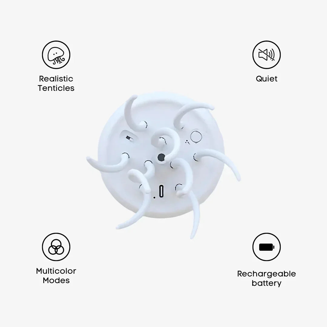 Lampe méduses LED avec télécommande, lumière multicolore