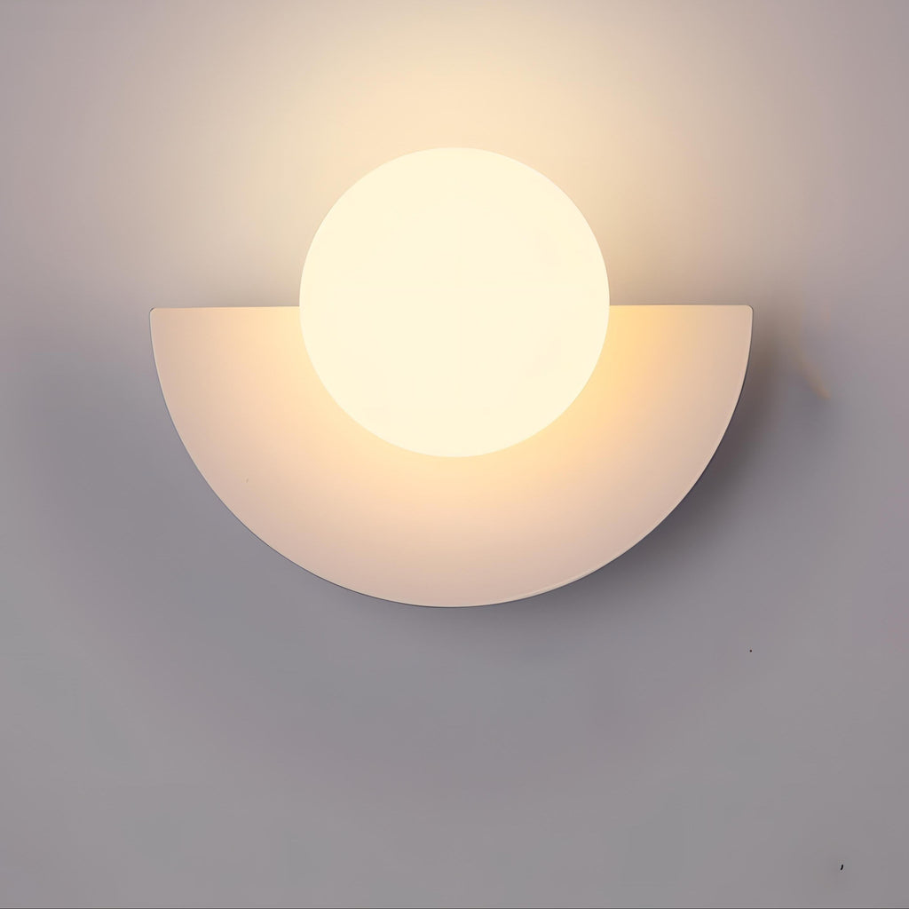 Applique murale demi-cercle en métal ou verre, six coloris, blanc