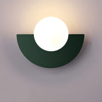 Applique murale demi-cercle en métal ou verre, six coloris, vert