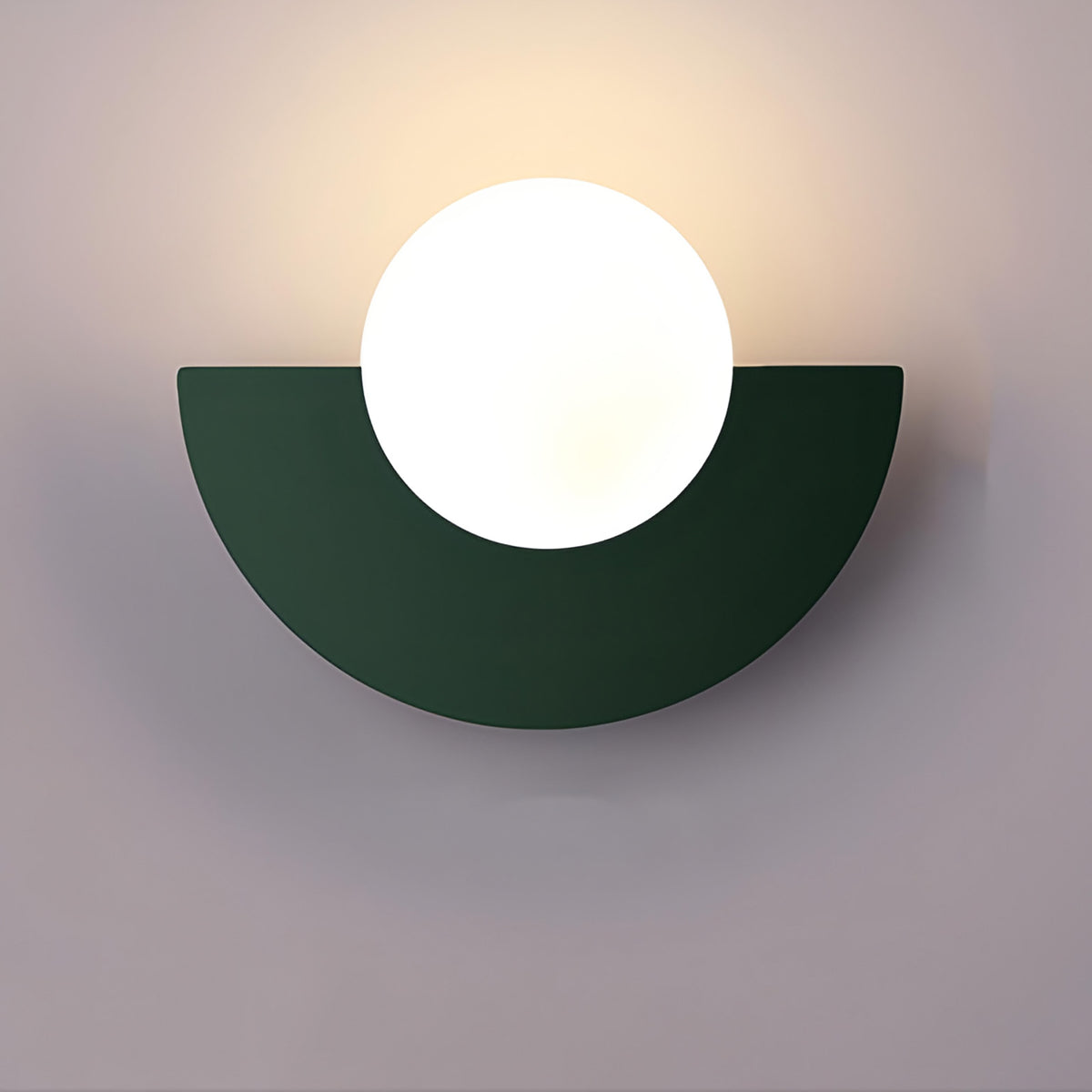 Applique murale demi-cercle en métal ou verre, six coloris, vert