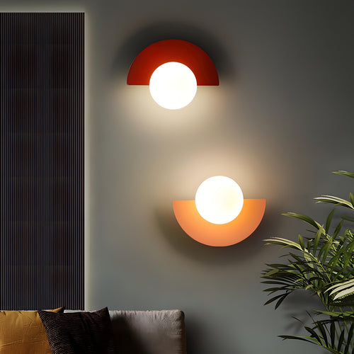 Applique murale demi-cercle en métal ou verre, six coloris