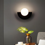 Applique murale demi-cercle en métal ou verre, six coloris
