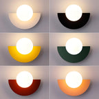 Applique murale demi-cercle en métal ou verre, six coloris