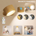 Applique murale LED sans fil adhésive, rechargeable par USB