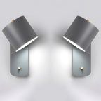 Lampe murale LED sans fil à détecteur de mouvement, rechargeable, lot de 2, gris