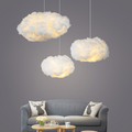 Lampe en forme de nuage, fourrure synthétique, 40 ou 60 cm