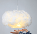Lampe en forme de nuage, fourrure synthétique, 40 ou 60 cm
