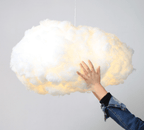 Lampe en forme de nuage, fourrure synthétique, 40 ou 60 cm