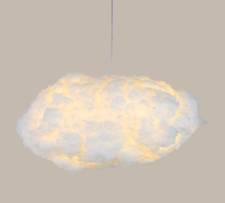 Lampe en forme de nuage, fourrure synthétique, 40 ou 60 cm