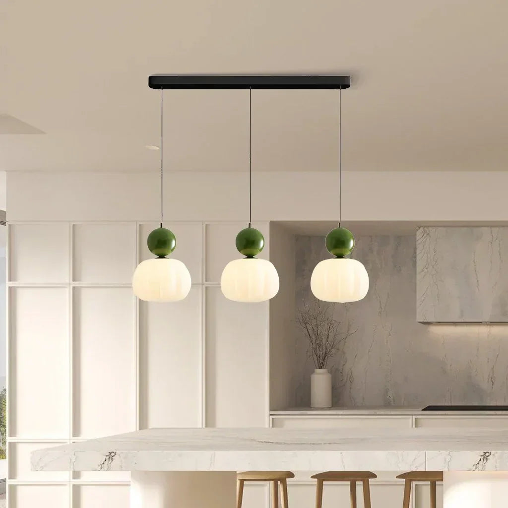 Suspension Art déco, une ou trois têtes, douille G9