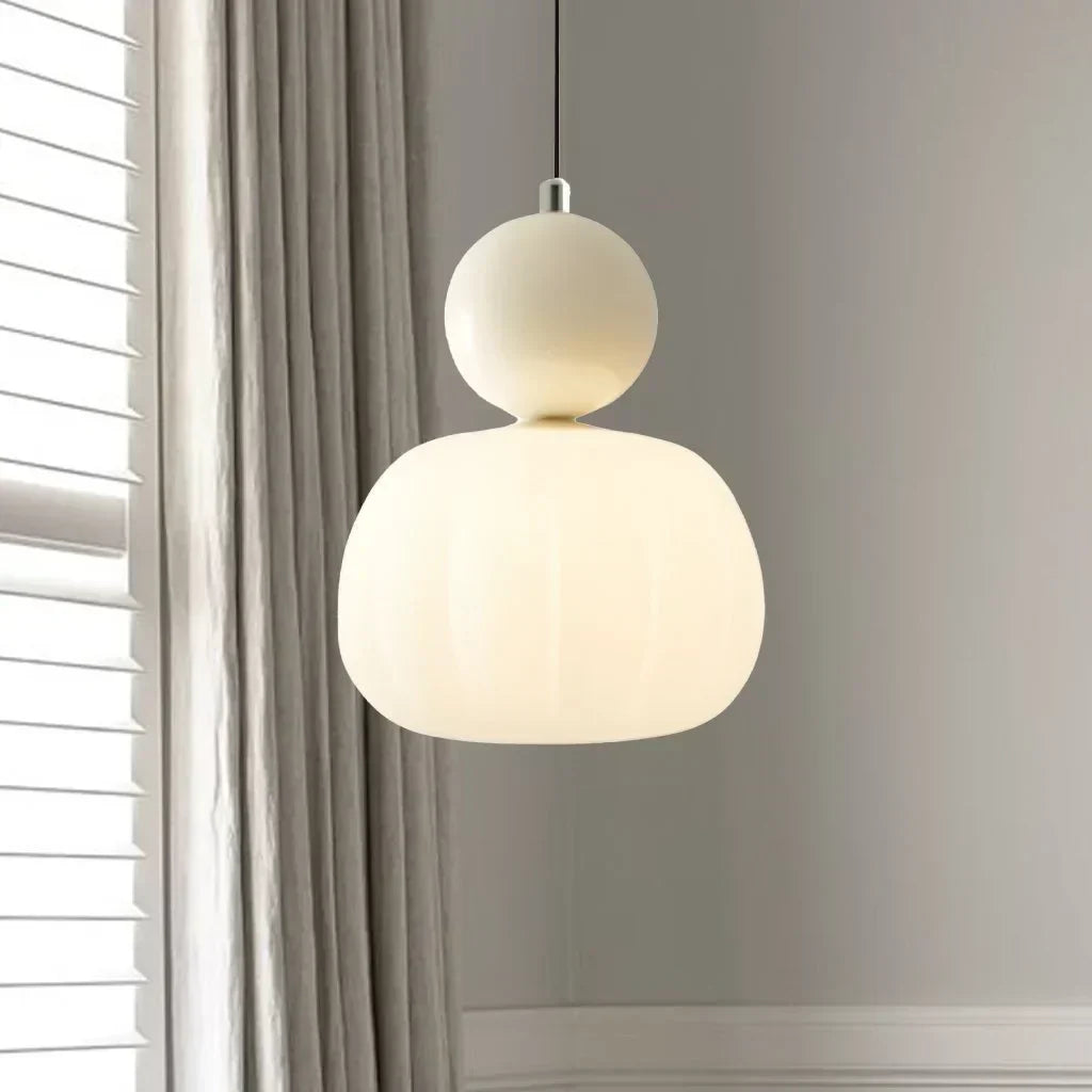 Suspension Art déco, une ou trois têtes, douille G9, beige