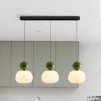 Suspension Art déco, une ou trois têtes, douille G9, vert