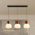 Suspension Art déco, une ou trois têtes, douille G9, rouge