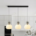 Suspension Art déco, une ou trois têtes, douille G9, argenté