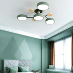 Plafonnier LED rond à 4, 5 ou 6 modules lumineux, quatre coloris, vert