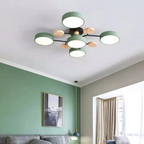 Plafonnier LED rond à 4, 5 ou 6 modules lumineux, quatre coloris, vert