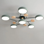 Plafonnier LED rond à 4, 5 ou 6 modules lumineux, quatre coloris, vert