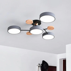 Plafonnier LED rond à 4, 5 ou 6 modules lumineux, quatre coloris, gris