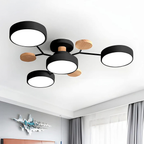 Plafonnier LED rond à 4, 5 ou 6 modules lumineux, quatre coloris, noir