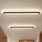 Plafonnier LED ovale en métal et acrylique, 49 ou 54 cm