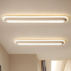 Plafonnier LED ovale en métal et acrylique, 49 ou 54 cm