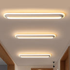 Plafonnier LED ovale en métal et acrylique, 49 ou 54 cm