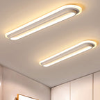 Plafonnier LED ovale en métal et acrylique, 49 ou 54 cm