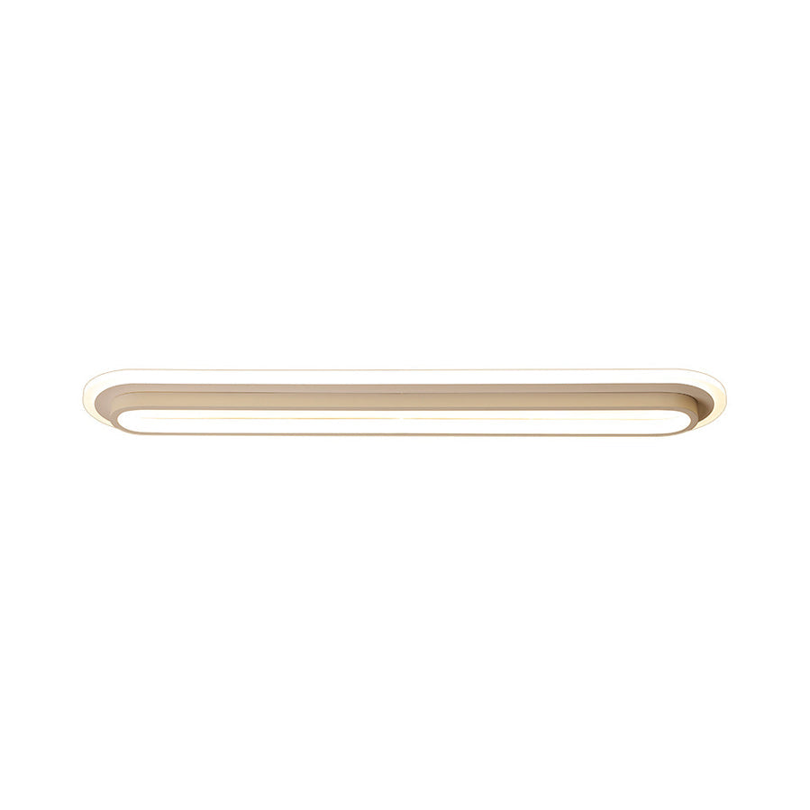 Plafonnier LED ovale en métal et acrylique, 49 ou 54 cm
