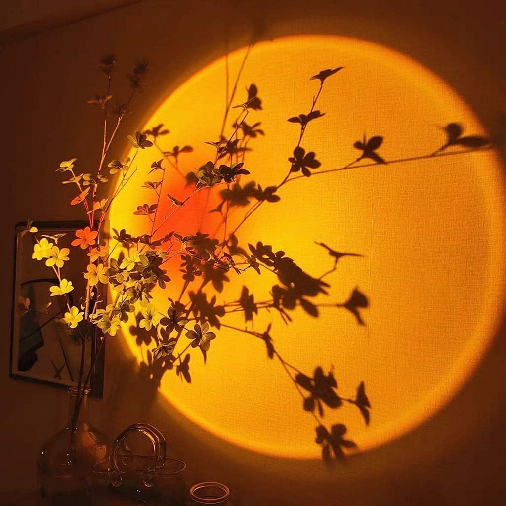 Lampe de projection effet coucher de soleil, 15 couleurs, USB