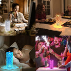 Lampe veilleuse rose aspect cristal, tactile, 3 ou 16 couleurs