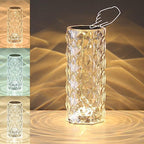 Lampe veilleuse rose aspect cristal, tactile, 3 ou 16 couleurs