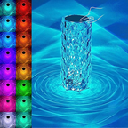 Lampe veilleuse rose aspect cristal, tactile, 3 ou 16 couleurs