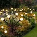 Lampe solaire de jardin effet luciole, sans câblage