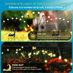 Lampe solaire de jardin effet luciole, sans câblage