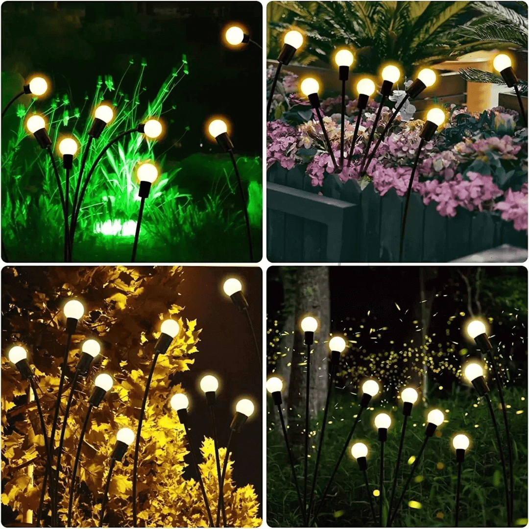Lampe solaire de jardin effet luciole, sans câblage