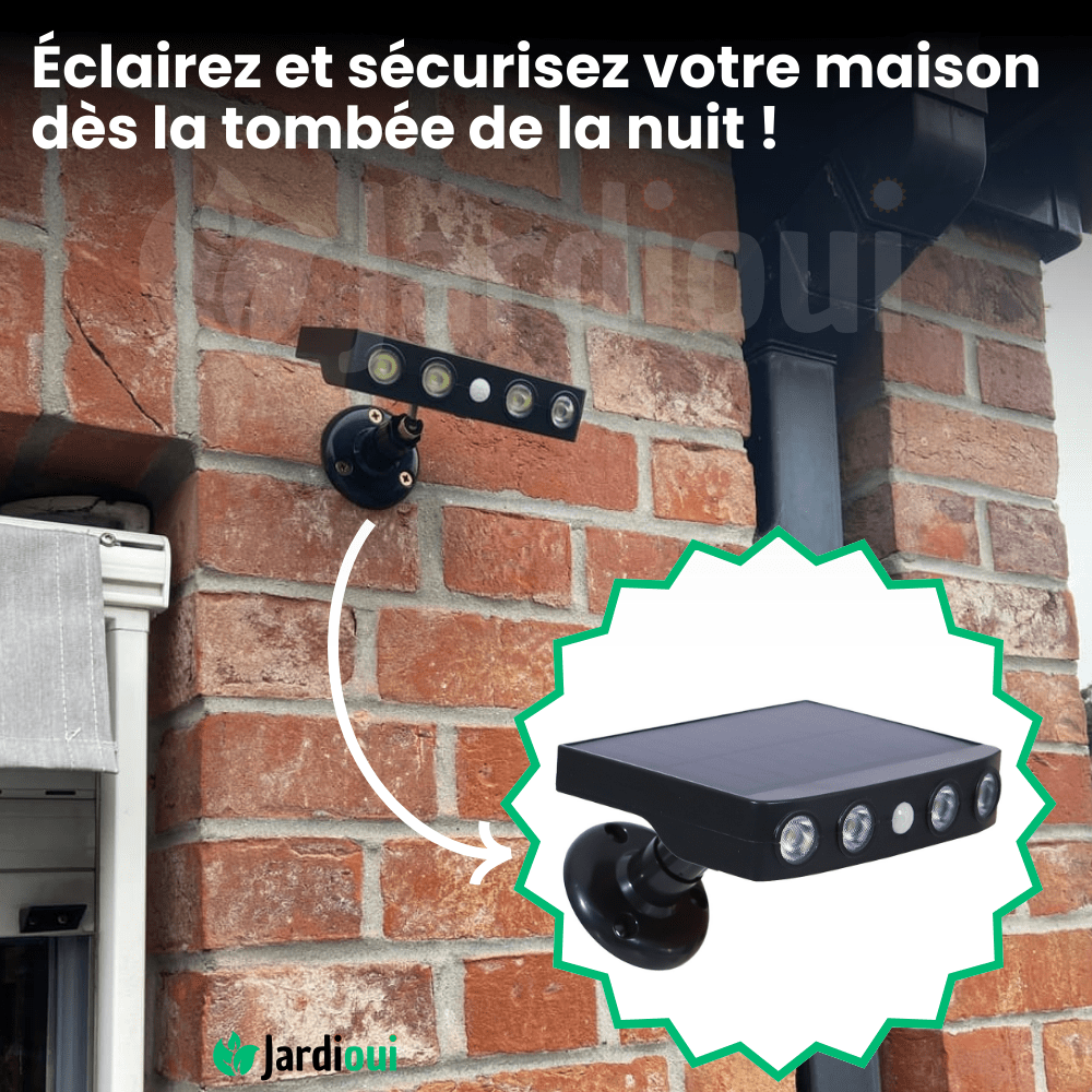 Lampe solaire extérieur à détecteur de mouvement, étanche IP65