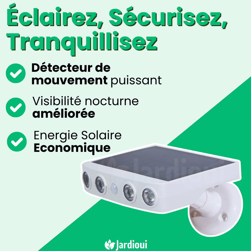 Lampe solaire extérieur à détecteur de mouvement, étanche IP65