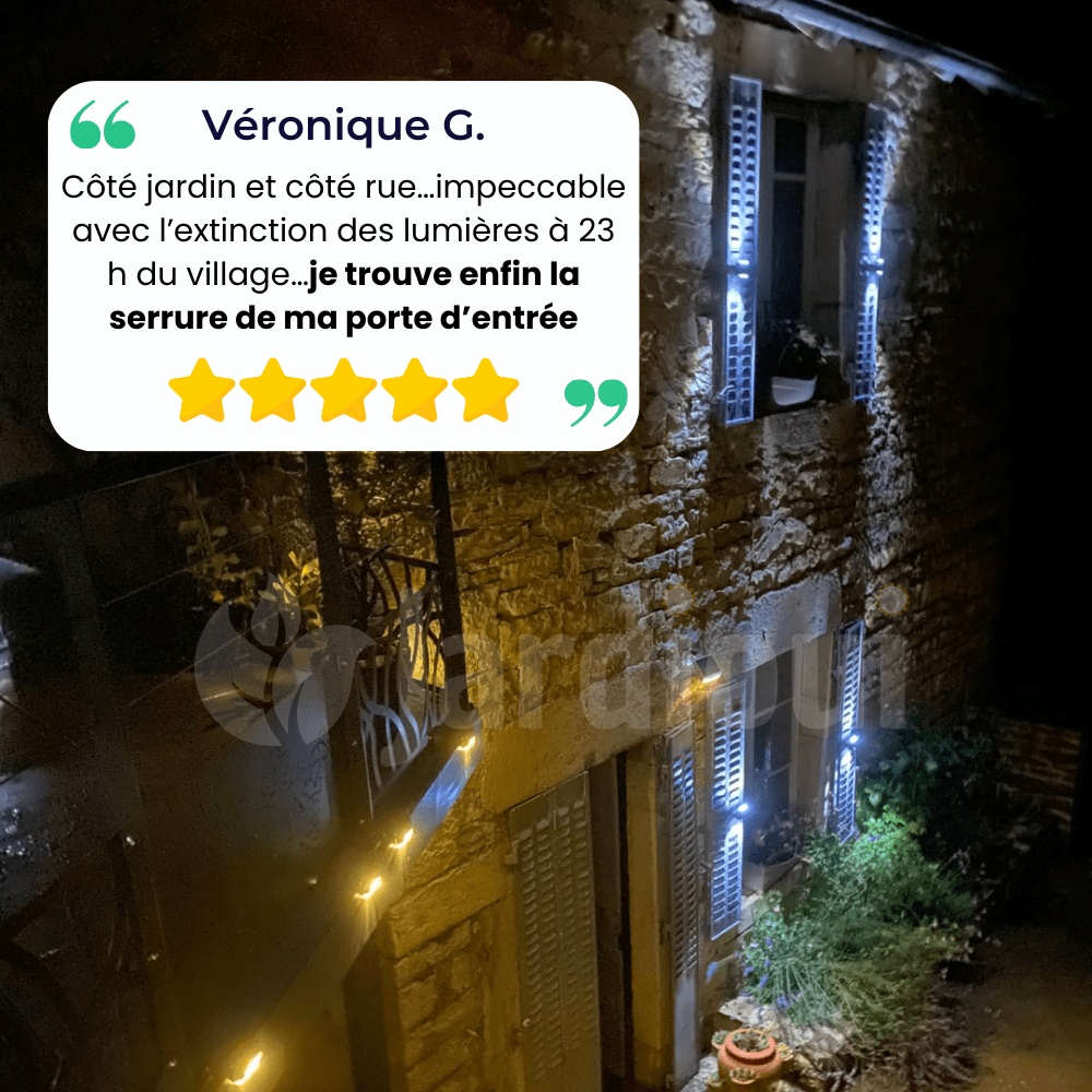 Lampe solaire extérieur à détecteur de mouvement, étanche IP65