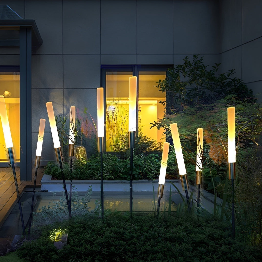 Lampe solaire LED de jardin à planter, étanche IP65, blanc chaud