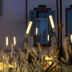 Lampe solaire LED de jardin à planter, étanche IP65, blanc chaud