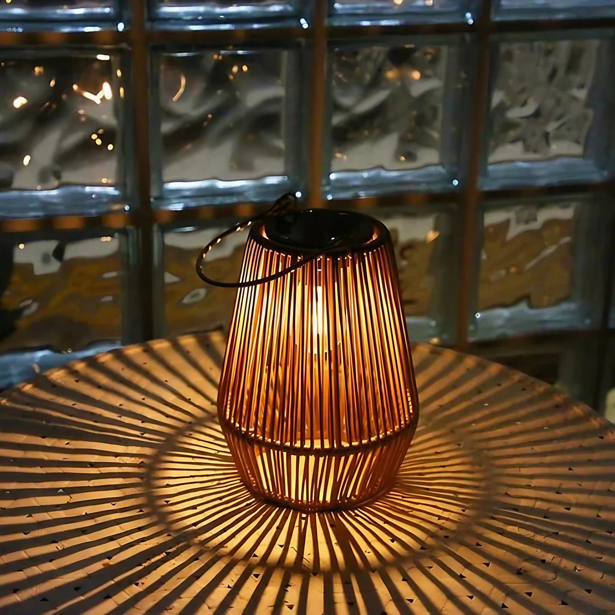 Lampe solaire d'extérieur style vintage, LED blanc chaud